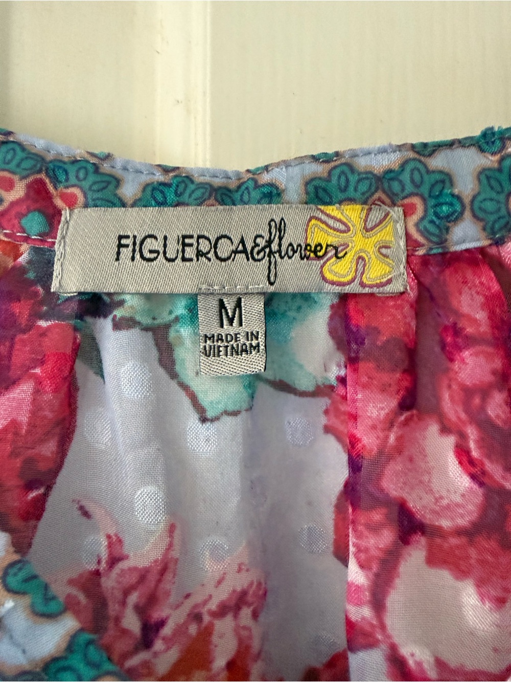 Anthropologie Figueroa & Flower Floral V-Neck Blouse Size M - Picture 8 of 10